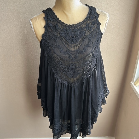 Altar'd State Tops - Altar’d State Women’s Blouse Top Black Lace Boho Sz S ST2125